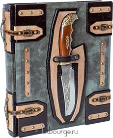 Книга в кожаном переплёте "Охота (в коробе, с ножом)"