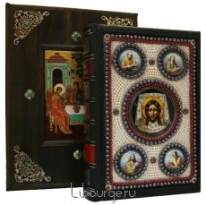 Подарочное издание в кожаном переплёте "Святое Евангелие на церковнославянском языке (№10)"